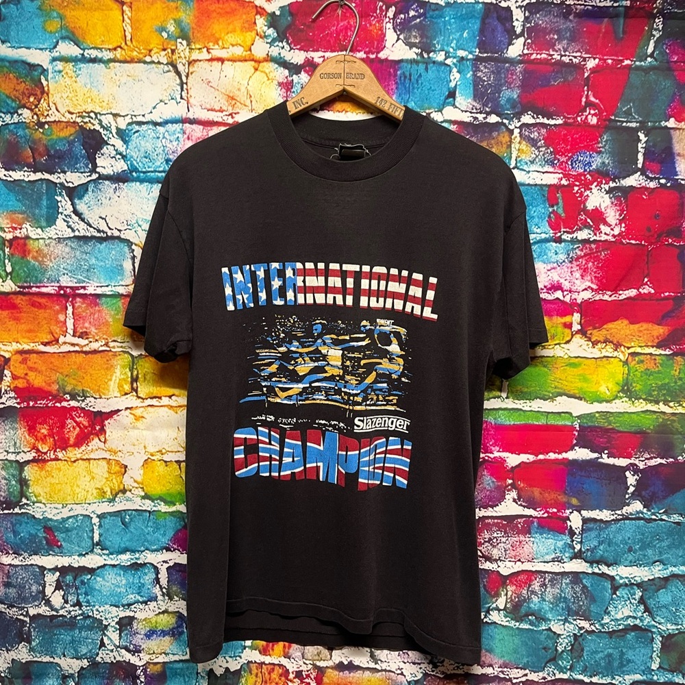 Vintage Slazenger Running T Shirt Single Stitch